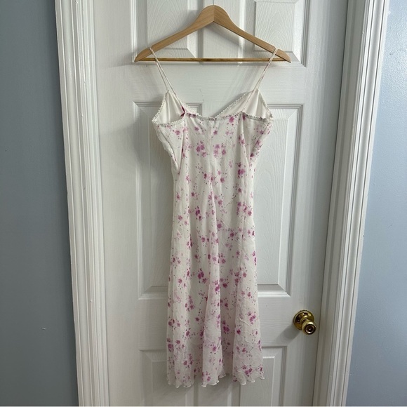 Vintage Dress Slip Mini Dainty Floral Coquette White Pink Y2K Summer Size Medium - Picture 4 of 9
